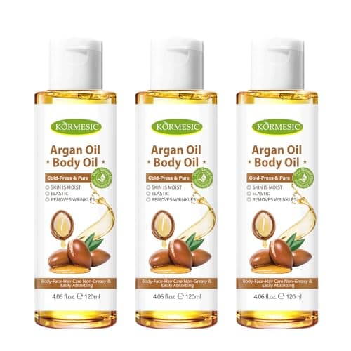 Image of [Pack of 3] mercham Natural Argan Oil Body Oil for Dry Skin, Super Moisturize and Anti-wrinkles, Rich in Vitamin E Body Oils for Face, Hair, Nails, Massage, Vegan Body Skin Care Oil for women