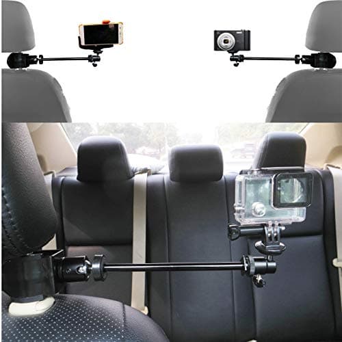 Image of AUXPhome 3in1 Adjustable Heavy Duty Universal Action Camera Desk Pole Clamp Holder Mounts Kit for Waterproof Camera/Digital Camera/Smartphone - Perfect car Shooting vlogging Video Recording