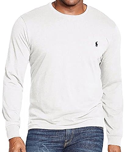 Image of Ralph Lauren Polo Men's Crew Neck Long Sleeve Tee (White) UK Small
