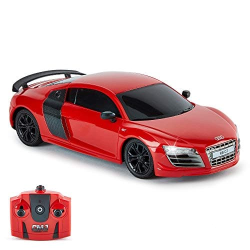 Image of CMJ RC Cars AUDI R8 GT, Officially Licensed Remote Control Car with Working Lights, Radio Controlled RC Car Boys Girls Toys 1:24 scale, 2.4Ghz Race 10+ Cars Together (Red)