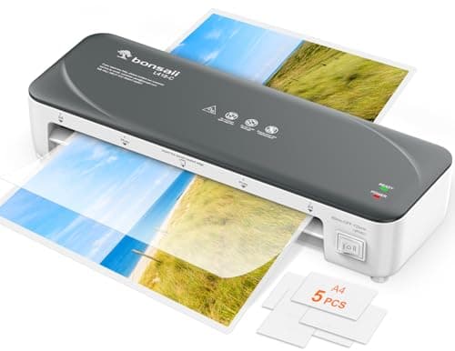 Image of Bonsaii A4 Laminator Machine with Never Jam Technology, Dual Heat Settings, High-Speed Laminating, Max 230mm Width (A4 Size) - Ideal for Home, Office, and School Use, White (L418-C)