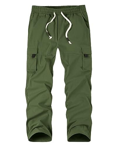Image of NANAMEEI Mens Cargo Trousers Work Trousers Men Combat Carhartt Trousers, Army Green, M