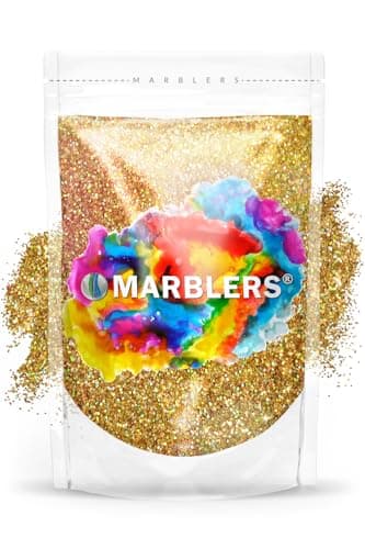 Image of MARBLERS Holographic Glitter [Holo 24K Gold] 3oz (85g) | Fine | Non-Toxic, Vegan, Cruelty-Free | Face, Body, Eyeshadow, Hair, Festival, Party Makeup | Nail Art, Polish | Resin, Tumbler, Slime, Craft