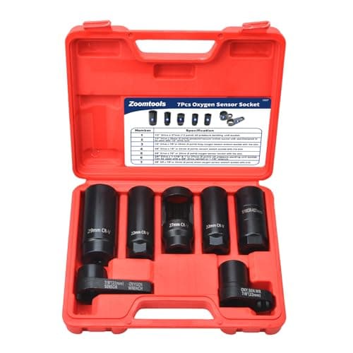 Image of 7Pcs Oxygen Sensor Socket Set, 22mm 27mm 29mm O2 Sensor Sockets, Lambda Sensor Socket Set 3/8"D, 1/2"D