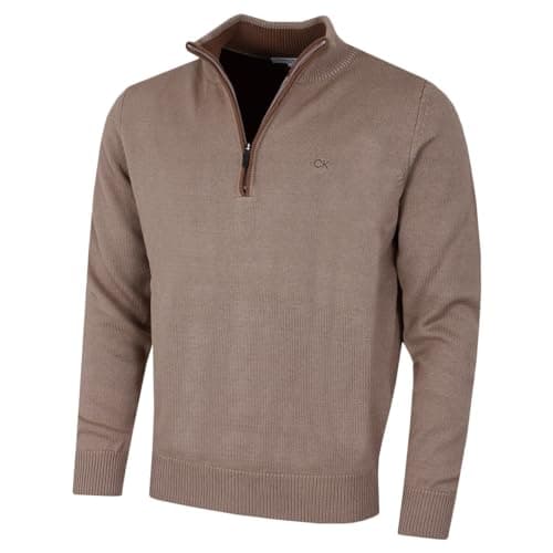 Image of Calvin Klein Mens Cotton Sweater - Mocha - M