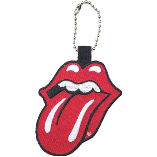 Image of The Rolling Stones Keyring Classic Tongue Band Logo Embroidered Official Red