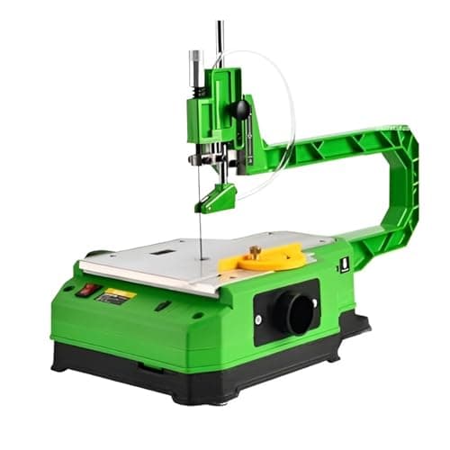 Image of Electric Scroll Saw with LED Light & Dust Blower, Variable Speed for Woodworking, Wood Carving & DIY, 45mm Cutting Capacity, 56-Saw Blades Included