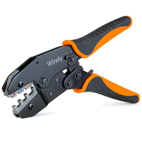 Image of Crimping Tool for Heat Shrink Connectors - Ratcheting Wire Crimper - Crimping Pliers - Ratchet Terminal Crimper - Wire Crimp Tool by Wirefy