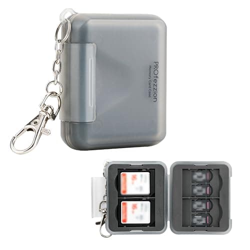 Image of PROfezzion Compact SD & Micro SD Card Holder Case, Water-resistant & Portable Memory Card Storage Box for 8 Micro SD Card & 4 SD/SDXC/SDHC Card, Total 12 Slots with Soft Rubber Interior