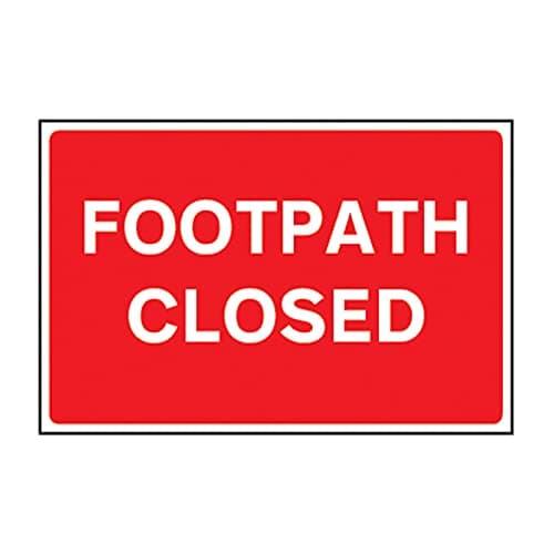 Image of Footpath Closed Road Sign - 600mm x 400mm - Durable 3mm Foamed PVC Board, Non-Adhesive Safety Sign for Construction Sites & Pedestrian Traffic Control