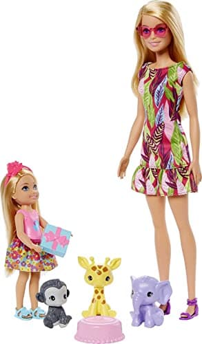 Image of Barbie and Chelsea The Lost Birthday Playset with 2 Dolls, 3 Pets & Accessories, Gift for 3 to 7 Year Olds - GTM82