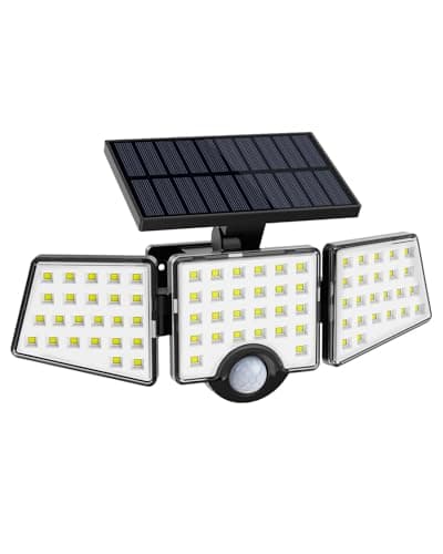 Image of Lepro Solar Security Lights, 1200LM Solar Floodlights Motion Sensor with 360 Degree 3 Adjustable Heads, IP65 Waterproof, Wide Lighting Angle Solar Lights Outdoor for Yard Garage Pathway