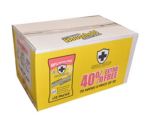 Image of Bulk Box of 12 Packets of 70 Sheets of Household Surface Wipes