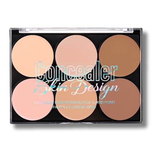 Image of Six Shades Concealer Full Coverage, Colour Corrector Palette, Under Eye Concealer Foundation Cream Contour Palette Blendable Shades Professional Colour Corrector For Dark Circles, Red Marks, Scars