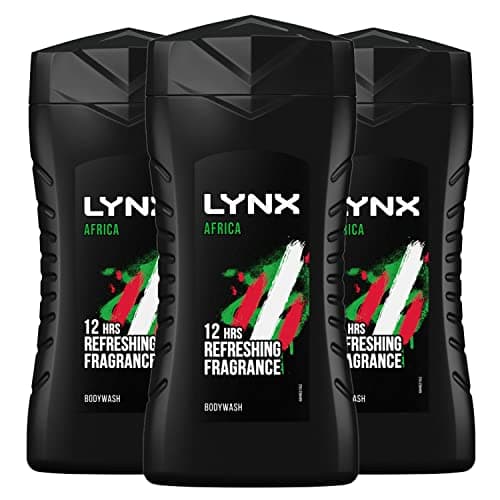Image of Lynx Africa Men's Energy Boost Travel Size Shower Gel Body Wash With Squeezed Mandarin and Sandalwood Scent 50ml, 3 Pack