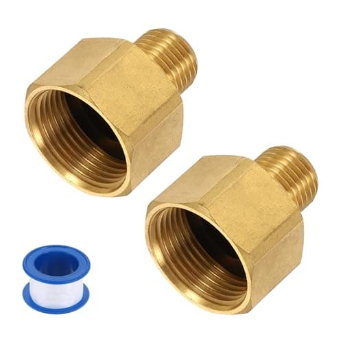 Image of sourcing map 2Pcs Pressure Washer Adapter, M22 Female to G1/4" Male Quick Connect Fittings Brass Swivel Adapter with Sealant Tape for Pressure Power Washers Hose