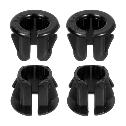 Image of sourcing map 18 Pcs Cable Snap Bushing Grommet, 11/32" Mounting Dia Opened Snap Bushing - Black Round Nylon Snap in Cable Grommet Protector, Plastic Cable Hole Grommets for Wiring