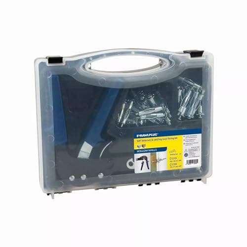 Image of Rawlplug Hollow Wall Anchors & Setting Tool Kit - Includes M4X38MM x 40 & M5X37MM x 40 + 1 Setting Tool