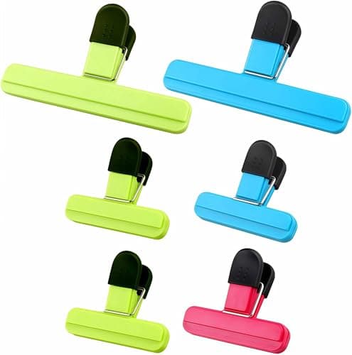 Image of MEKEET 6Pcs Bag Clips for Food Storage, Freezer Bag Clips, Sturdy, Airtight, Reusable Clips, Reusable Kitchen Food Clips, 2 Large & 4 Small Clips for Home, Kitchen, Travel