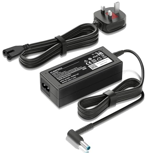 Image of 45W HP Laptop Charger for Pavilion 15 14 Stream ProBook EliteBook 250 G6 G7, 19.5V 2.31A 4.5x3.0mm Blue Tip Power Adapter UK Plug