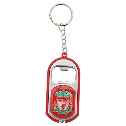 Image of Liverpool FC Official Football Crest Bottle Opener Keyring With Torch (One Size) (Red)