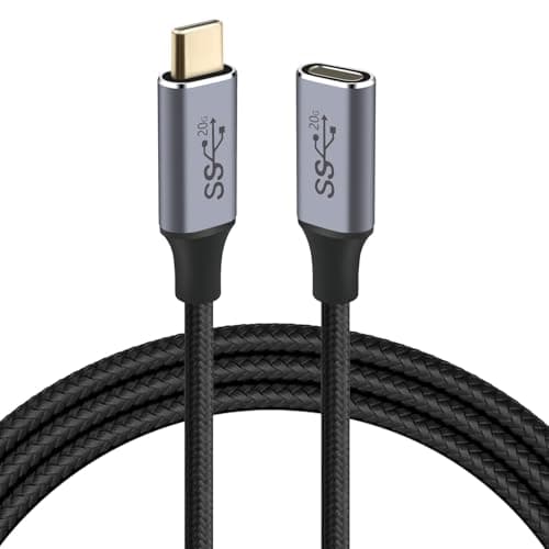Image of AXFEE USB C Extension Cable 0.5M, 20Gbps 100W USB C 3.2 Gen2 Extender Lead 4K@60Hz, Type C Male to Female Fast Charge Data Transfer Extension, for MacBook/i-Pad Pro, Video Display, Galaxy S23/S22