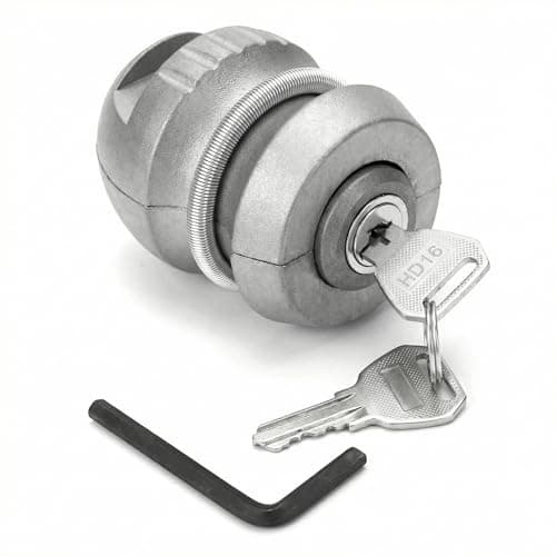 Image of QWORK® Caravan Hitch Lock, Trailer Hitch Lock, Zinc Alloy, Universal Trailer Lock, Anti-theft Locking Device