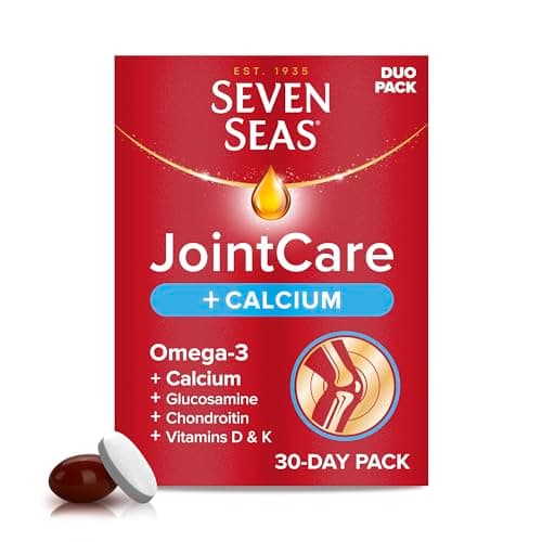Image of Seven Seas JointCare Plus Calcium, with Omega-3, Glucosamine, Chondroitin, Vitamins C, D and K, Manganese and Zinc, Food Supplements, 30-Day Pack