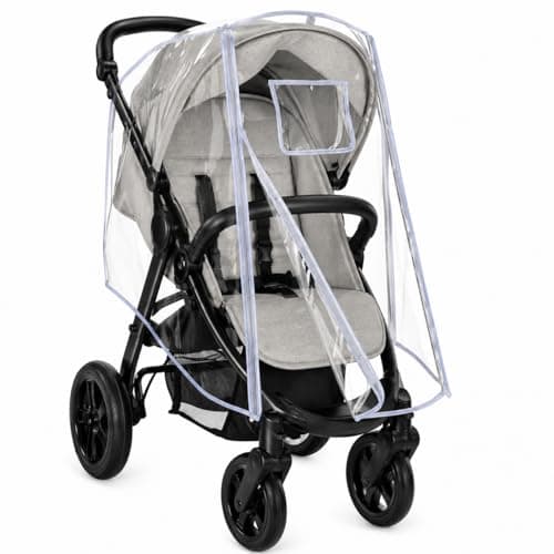 Image of Zamboo Universal Rain Cover for Pram, Pushchair & Buggy with Zip | Transparent Stroller Rain Cover Universal Fit