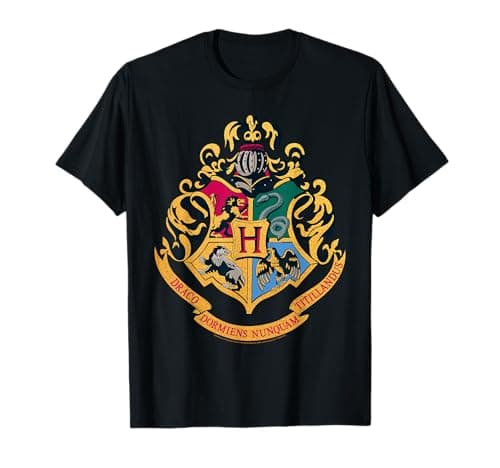 Image of Harry Potter Hogwarts Crest Gold T-Shirt