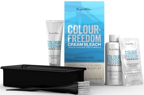Image of Knight & Wilson Colour-Freedom Cream Hair Bleach. Ammonia-Free Formula Lifts up to 8 Shades. Protects & Repairs While Lightening. Complete bleaching kit including Tint Bowl & Brush,Packaging may vary
