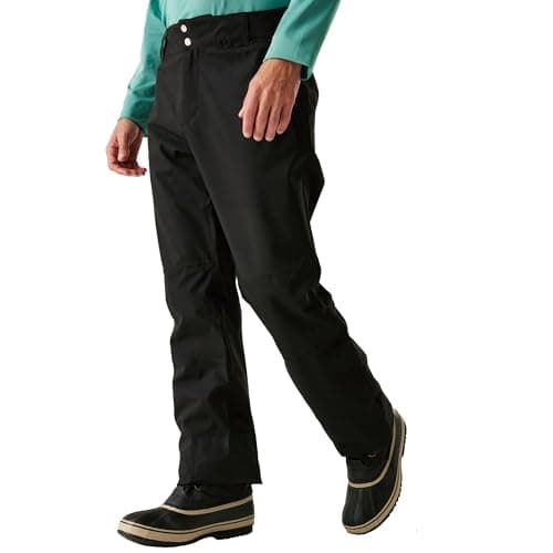Image of Dare 2b Mens Recycled Waterproof Ski Pants | Breathable Trouser Bottoms with ARED Technology | Adjustable Braces, Snow Gaitors and Zip Gusset Black