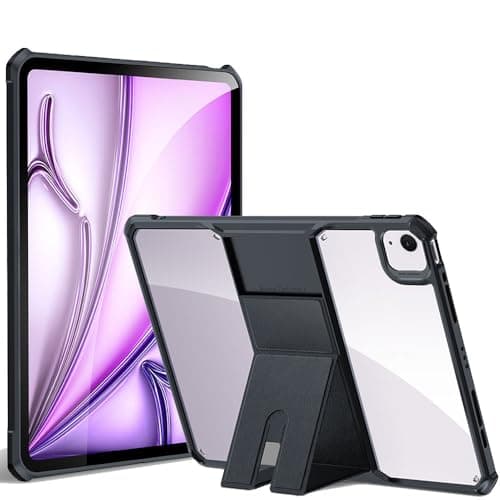 Image of TECHGEAR Tough Case for Apple iPad Air 13" M3/M2 (2025/2024) Premium Slim Hybrid Tough Rugged Protective Bumper Case & Stand, Heavy Duty Protection with Clear Back