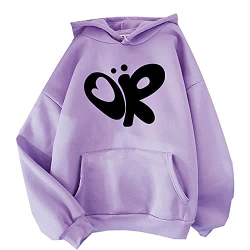 Image of 2022 Hoodie Hooded Sweatshirt Harajuku Streetwear Women Fleece Pullover Tops Graphic Hoody Purple
