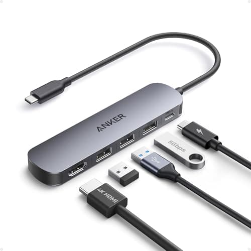 Image of Anker USB C Hub, 5-in-1 USB Hub for Laptops, 4K HDMI Multiport Adapter with 90W Max Power Delivery, USBC & USBA Data Ports USB C Dongle, Compact for MacBook, Dell, and More (Charger Not Included)