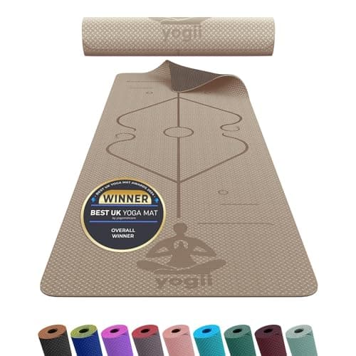 Image of Yogii Yoga Mat - Non-Slip 6mm Thick TPE & Travel-friendly Yoga Mat - Perfect for Home & Gym Exercise Fitness & Pilates - With Laser Alignment Guides for Men & Women