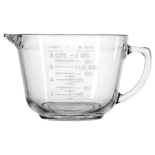 Image of Chabrias Ltd Tempered Glass Batter Bowl 2L – Measuring Mixing Bowl with Handle & Pouring Spout, Heat-Resistant, Oven, Microwave, Freezer & Dishwasher Safe, Durable Glass Measuring & Mixing Jug