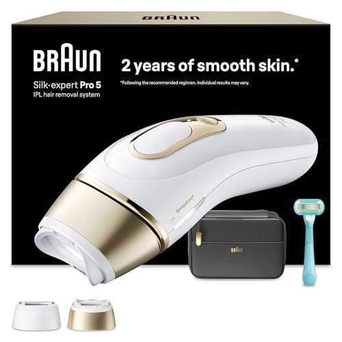 Image of Braun IPL Hair Removal Device for Women PL5251 - at Home Laser Permanent Hair Reduction, with Pouch, Venus Razor, Silk·Expert Pro 5 with 2 Attachment Heads