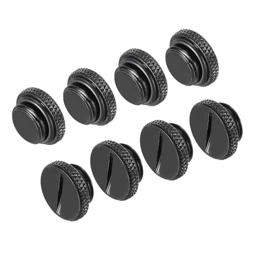 Image of sourcing map Computer Water Cooling Plug Fitting G1/4" Black for PC Water Cooling Systems with O-Ring Pack of 8