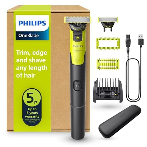 Image of Philips OneBlade 360 Authentic Connected Face & Body Electric Shaver, Beard Trimmer and Body Groomer, 1x360 Blade, 1x Original Blade, 1x 5in1 Adjustable Comb, 1x Body Kit, 1x Travel Case, QP4631/65