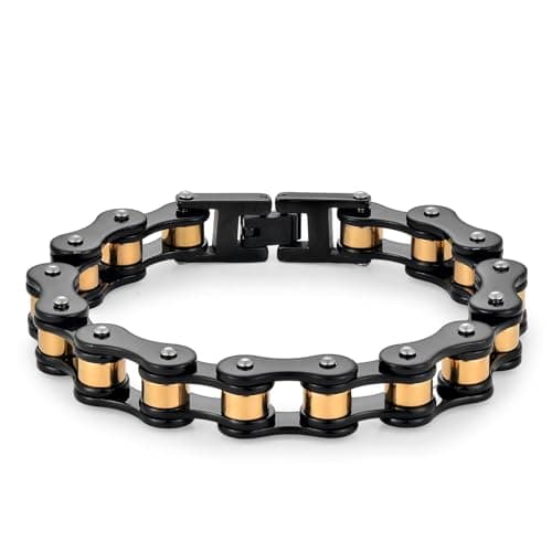 Image of LAFATINA Motorcycle Bike Chain Bracelets Stainless Steel Bicycle Masculine Polished Link Bracelets for Men Women