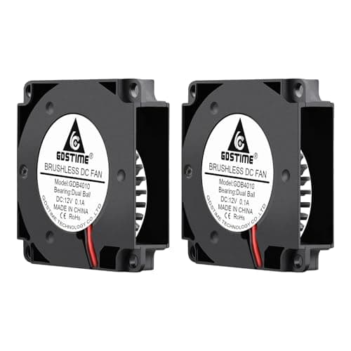 Image of GDSTIME 4010 Blower Fan DC 12V 40mm x 40mm x 10mm Turbo Centrifugal Cooling Fan 2 Pin 8000 RPM Dual Ball Mini 3D Printer Fans 2 Packs