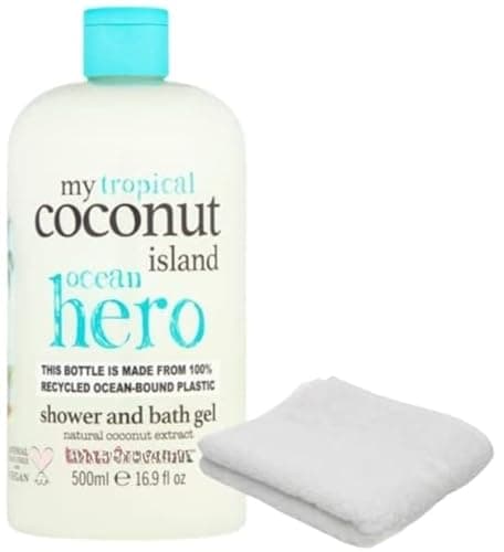 Image of Treacle Moon Shower & Bath Gel (500ml) with Bath Washcloth (Coconut)