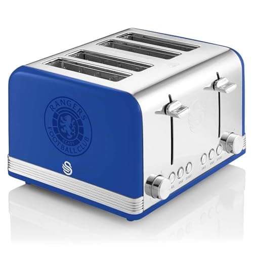 Image of Swan Rangers 4 Slice Retro Toaster, Blue, Electronic Browning Controls, 1600W, ST19020RANN
