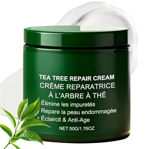 Image of Tea Tree Oil Face Cream, Tea Tree Face Moisturizer for Dry & Itchy Skin, Acne, Scar, Day & Night Moisturizer for Women & Men, Calming & Hydrating Cream, Oil Control, Soothing and Moisturizing