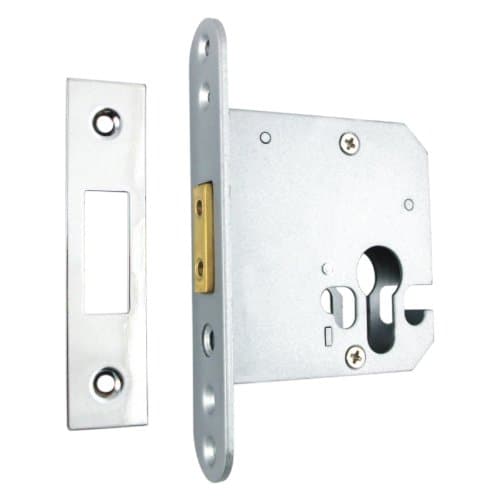 Image of EuroArt Euro Profile Deadlock Case Stainless Steel Mortice Lock Body for Euro Cylinder Door Locks Heavy Duty Door Lock Case for Wooden Doors (75mm)