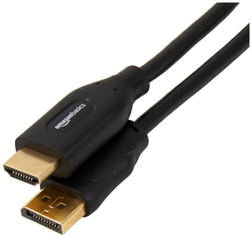 Image of Amazon Basics DisplayPort to HDMI Display Cable, Uni-Directional, 1920x1200, 1080p, Gold-Plated Plugs, 7.6 m, Black