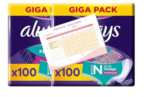 Image of Daily | Fresh Slim Flexistyle Pantyliners | 200 Period Pads | Fresh Scented Gigapack | Ultra Thin | Always Bundle | Sanitary Towels | Suitable for All Panty Shapes | Women |
