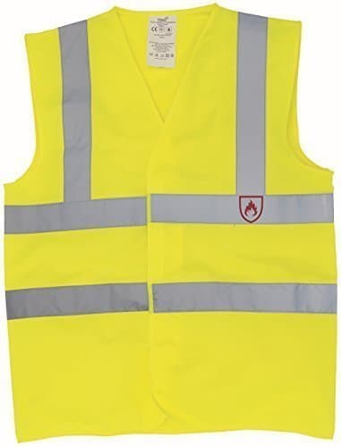 Image of Flame-retardant hi-vis sleeveless waistcoat HVW100FR (XL 48", Yellow)
