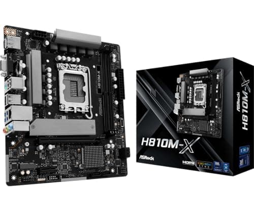 Image of ASRock H810M-X Intel Socket 1851 Motherboard 2 X Ddr5 Dimm Slots 1 X M.2 Socket